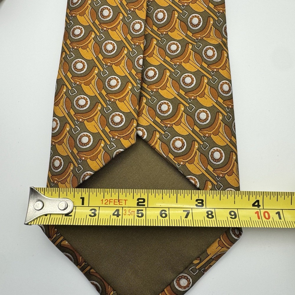 VTG‎ Style Gucci Italy Made Tie Horse Equestrian Theme Saddle - Picture 5 of 7
